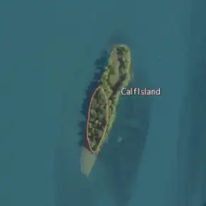Aerial image of an island.