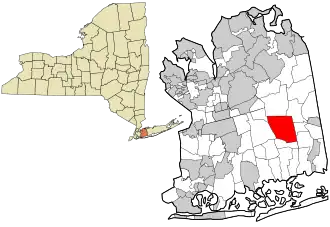 Location in Nassau County and the state of New York.