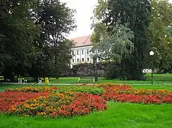 Part of the Park with the Zrinski palace in background