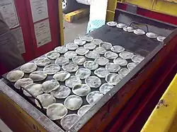 Piaya being baked on a griddle