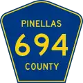State Road 694 and County Road 694 marker