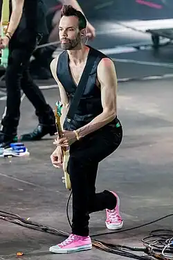 Olsdal performing with Placebo in 2022