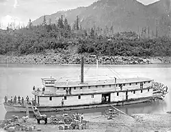Reliance, a sternwheeler at Yale on the Fraser River, c. 1880s.