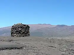 rock tower with mountain