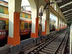 The large decorative shaded main building platform area since British era
