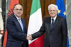 President Begaj with Sergio Mattarella in May 2023