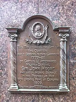Sir John Moore Plaque Halifax, Nova Scotia[4]