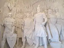 Skanderbeg and his warriors inside the museum