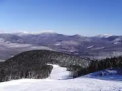 Sunday River from the Jordan Bowl, with Old Speck Mountain on center horizon.