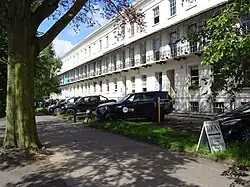 Nos 1–13, Imperial Square with attached area railings throughout and pier to No 1