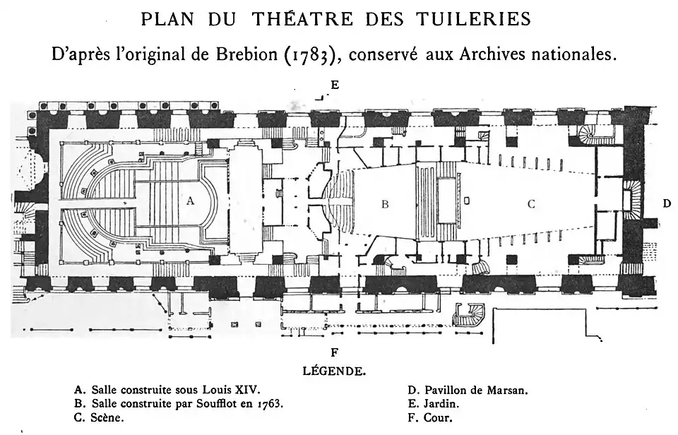 Modifications by Soufflot and Gabriel in 1763 (north to the right)