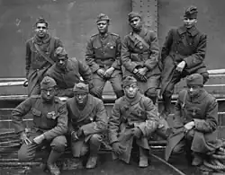 U.S. Soldiers wearing Croix de Guerre (France) Medals, year 1919.