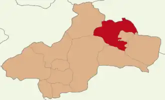 Map showing Niksar District in Tokat Province
