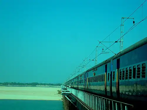 Train Passing through Mahanadi Bridge in Cuttack.