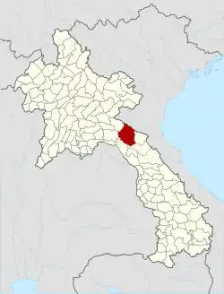 Location of Viengthong district in Laos
