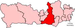 Location of the Wokingham constituency in Berkshire after the 2023 boundary review