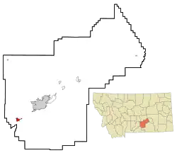 Location of Laurel, Montana