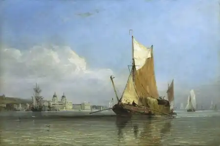 Hay Barge off Greenwich by Edward William Cooke
